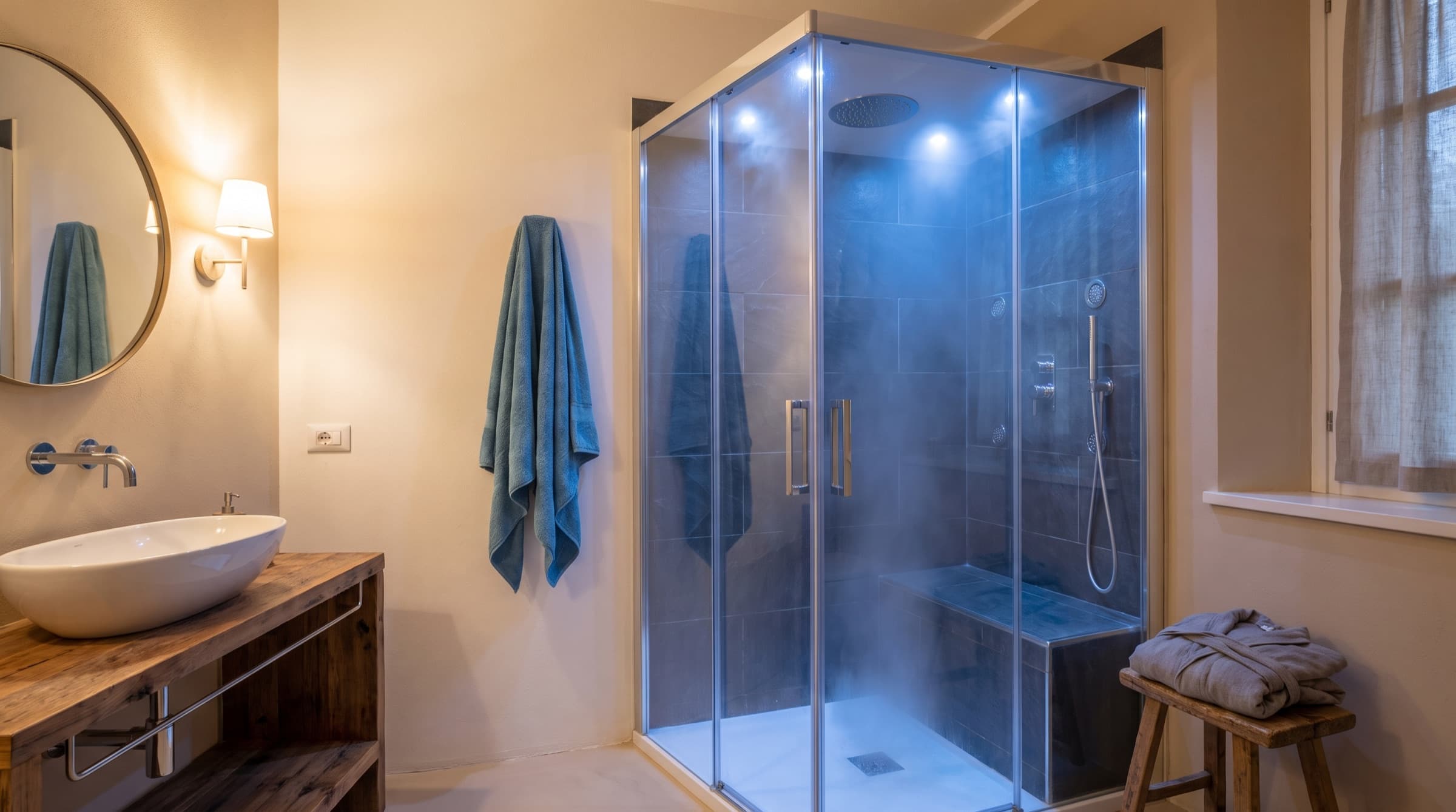 Cabina doccia SPA con soffione a pioggia e cromoterapia